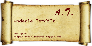 Anderle Teréz névjegykártya