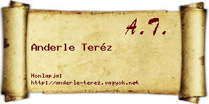 Anderle Teréz névjegykártya